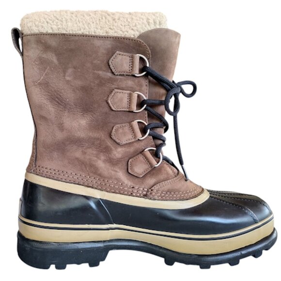 SOREL | Size 11 Brown Caribou Waterproof Leather Winter Snow Boots Workwear - Picture 3 of 10